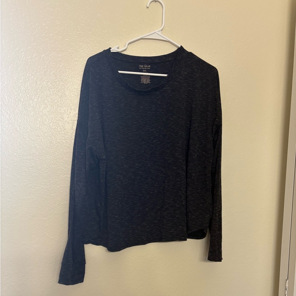 Tek Gear Charcoal Long Sleeve Shirt women size xxl